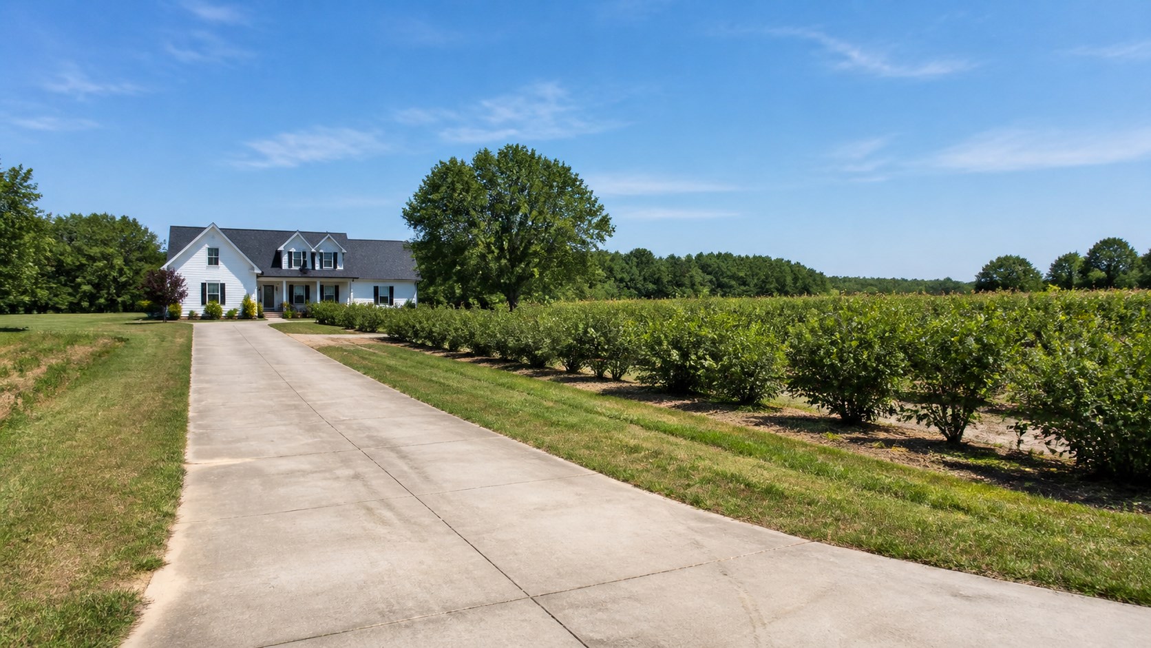 Long rural concrete driveway project in Hammonton, NJ