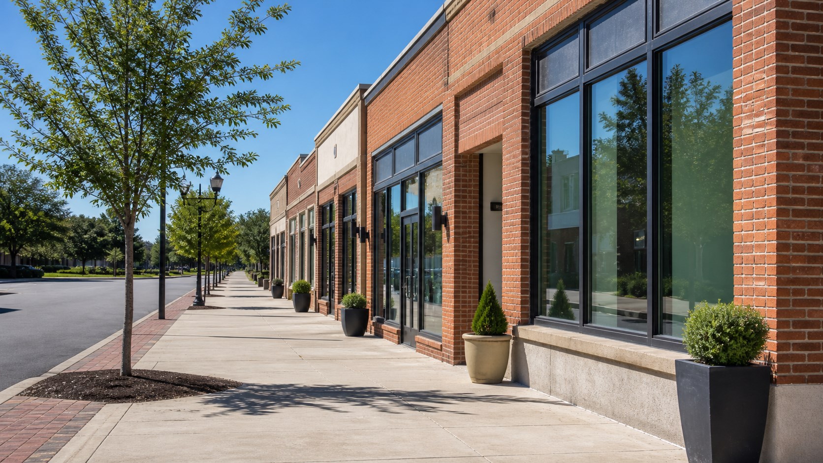 Commercial concrete sidewalk project in downtown Woodbury, NJ